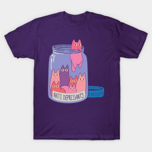 Cats Antidepressants Furry Love in a Bottle - Get Yours And Smile Today T-Shirt